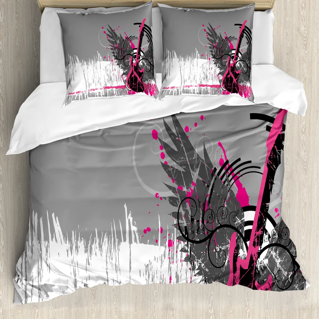 Idea Regalo: Set Copripiumino ABAKUHAUS Rock Grunge 200x200 Hot Pink