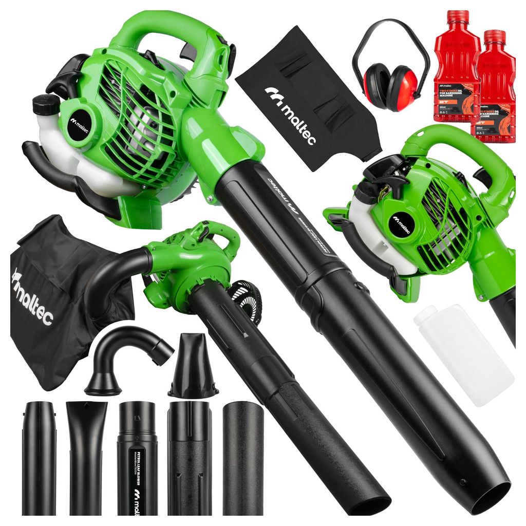 Benzin Laubsauger Laubbläser Gartenstaubsauger mit Häcksler MalTec MasterBlow7500W Motor 2-Takt 26cc Staubsauger Schredder