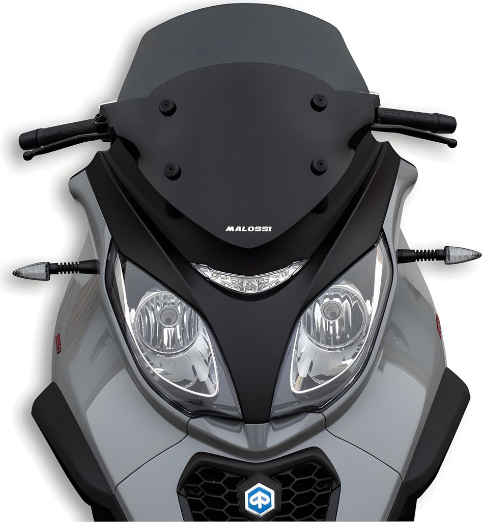 Windschild Malossi Sport Screen, rauchgrau dunkel, 410x440x3mm für MP3 350 HPE E4 Bj. 2018-