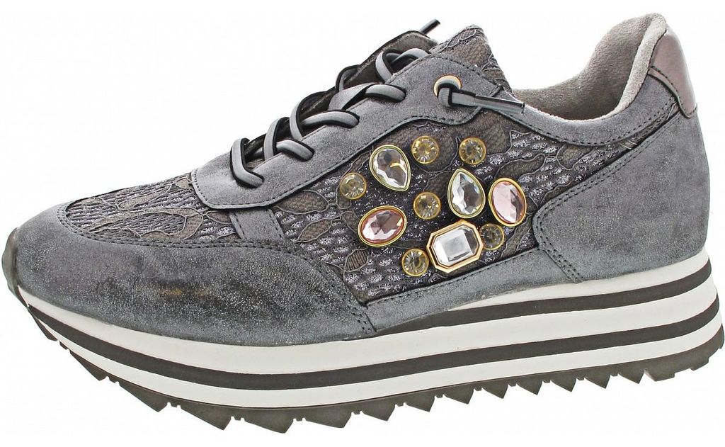 Laufsteg München Damenschuhe Schnürschuhe Elegant eleganter Schnürer Grau Elegant, Schuhgröße:39 EU