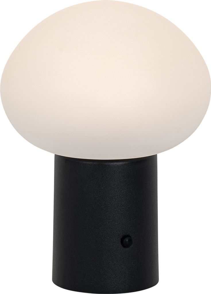 Qazqa led Design außen Aufladbare Lampe für den Garten - Louise - Schwarz, inkl. 3W integrierter LED, dimmbar, 22cm, IP44, Rund