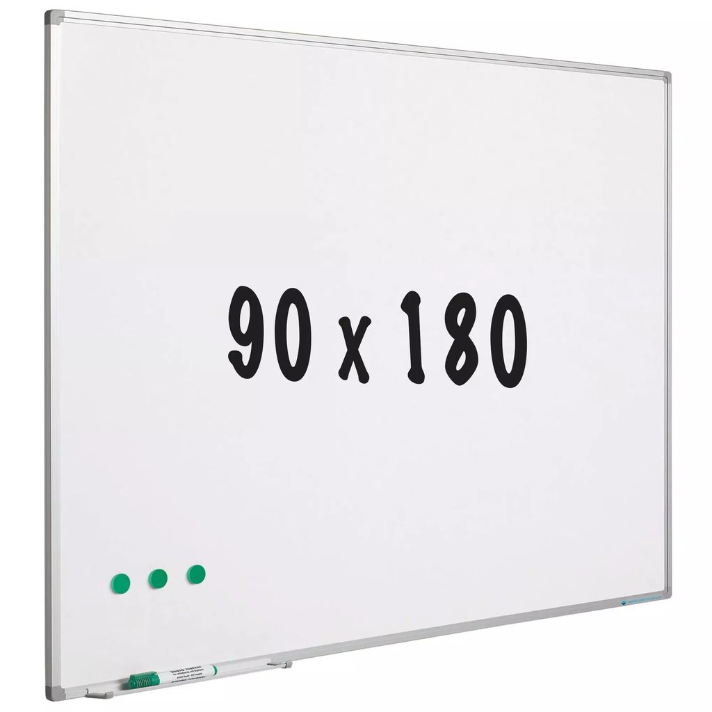 Whiteboard Emaille-Stahl Ortega - Weiß - Magnetisch - 90x180cm