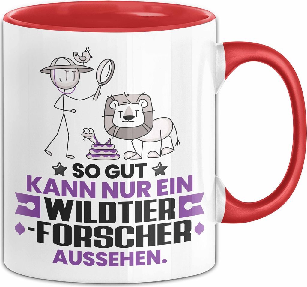 Wildtierforscher Geschenk Tasse So Gut Kann Nur Ein Wildtierforscher Aussehen Geschenkidee Kaffee-Becher (Rot)