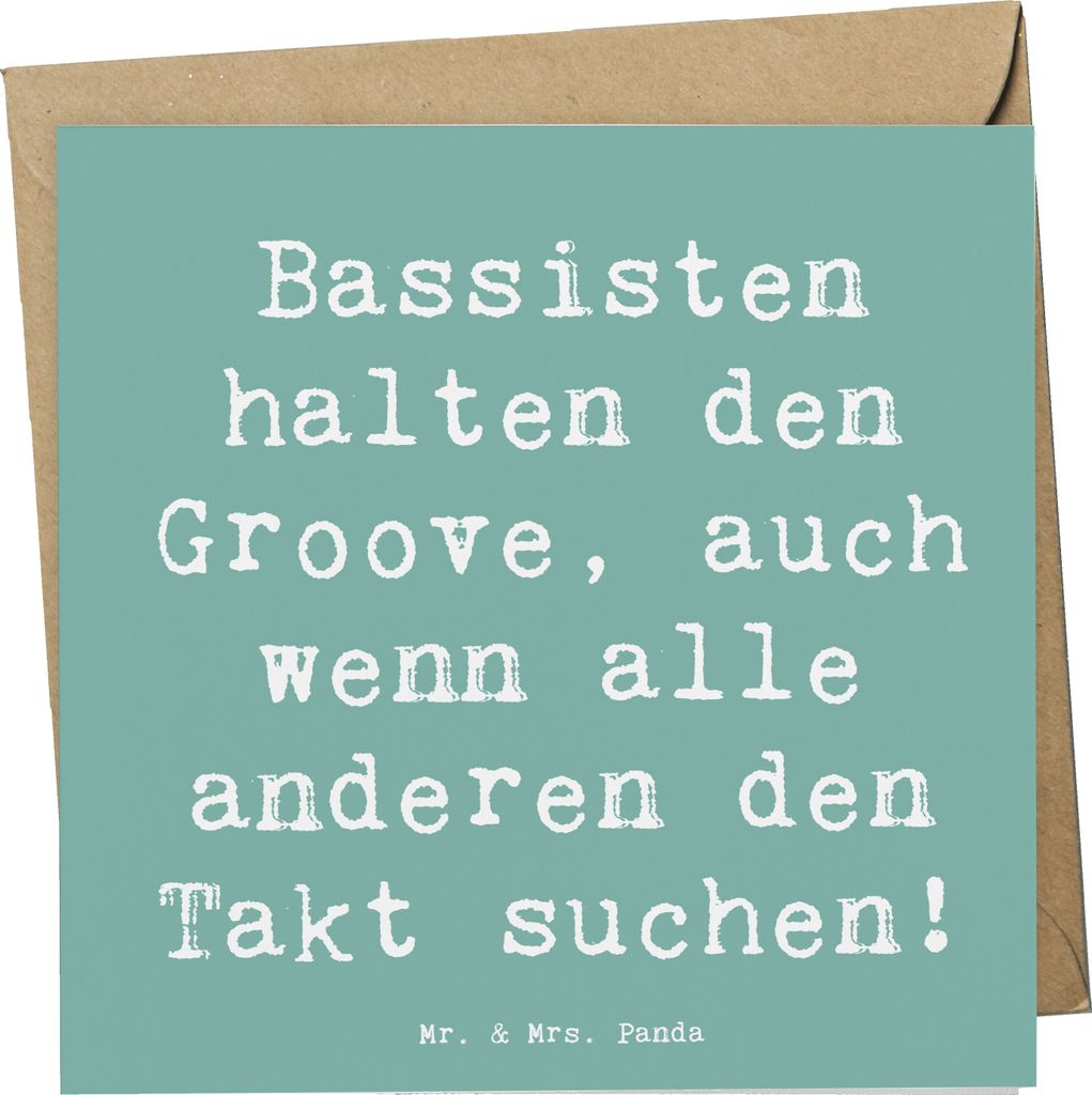 Mr. & Mrs. Panda Grußkarte Spruch Bassgitarre Groove - Meeresbrise - Geschenk, Bassist, Instrument, Musikband, Musik, faltkarte, Timing, Musiker, ...