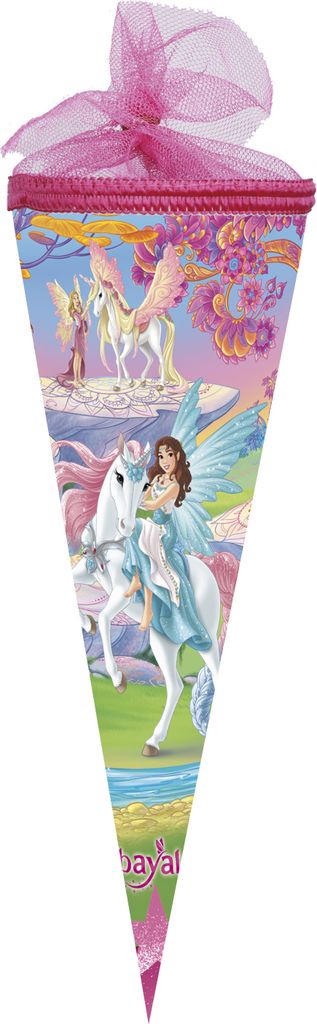 Nestler Schultüte 22cm rund Tüllverschluss mit Textilborte Schleich - bayala 2