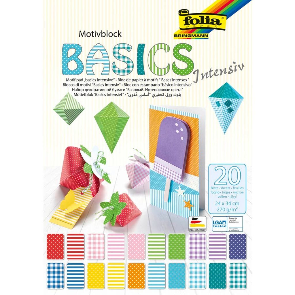 folia Motivblock "Basic Intensiv" 240 x 340 mm 20 Blatt Image du produit 