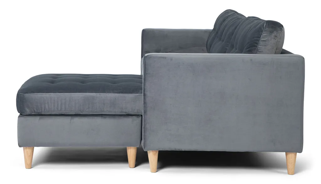 Canapé velours modulable gris Marino BA3 pour petit espace - 4