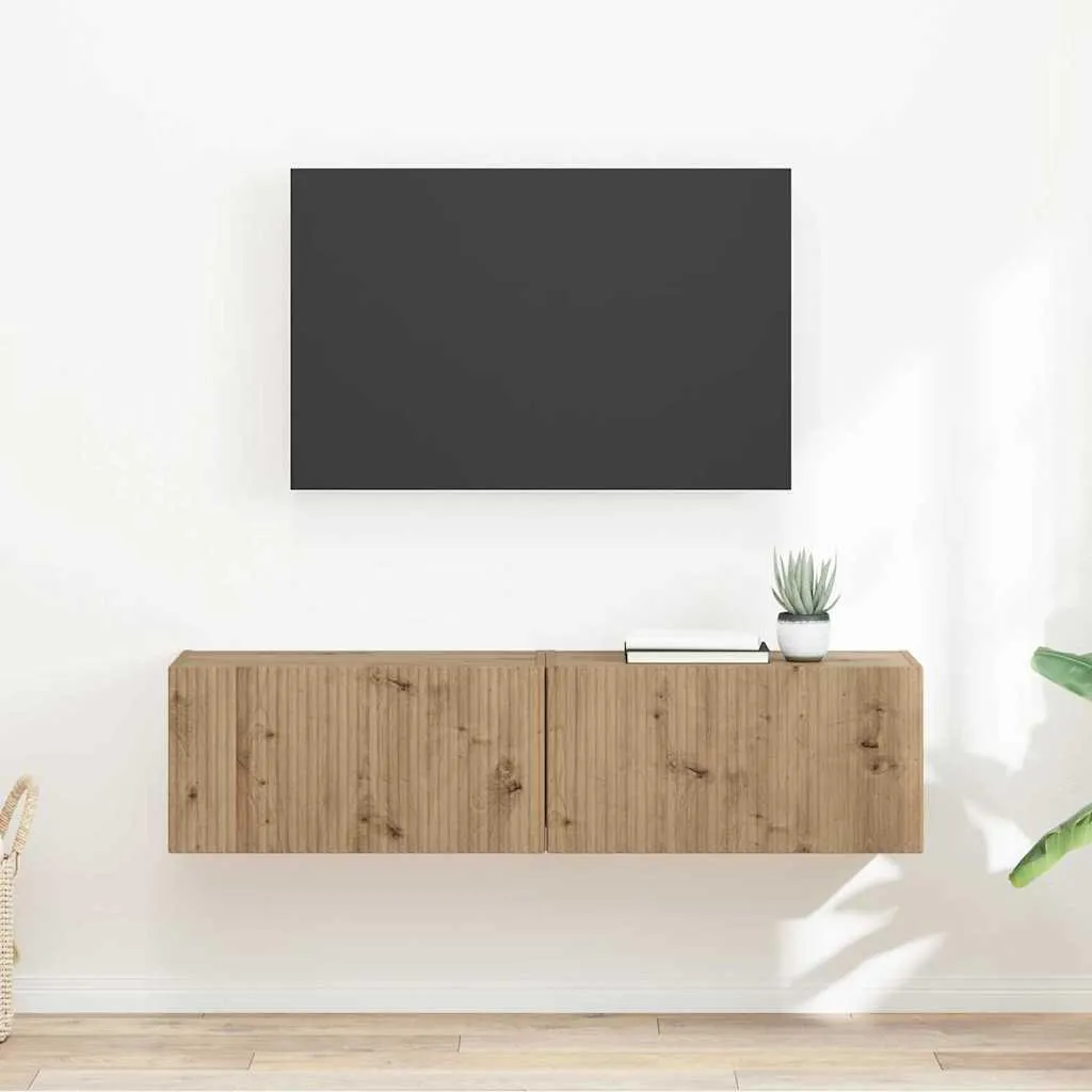 Maison Exclusive - Mobile TV 2 pezzi in rovere lavorato a mano 60 x 31 x 29,5 cm
