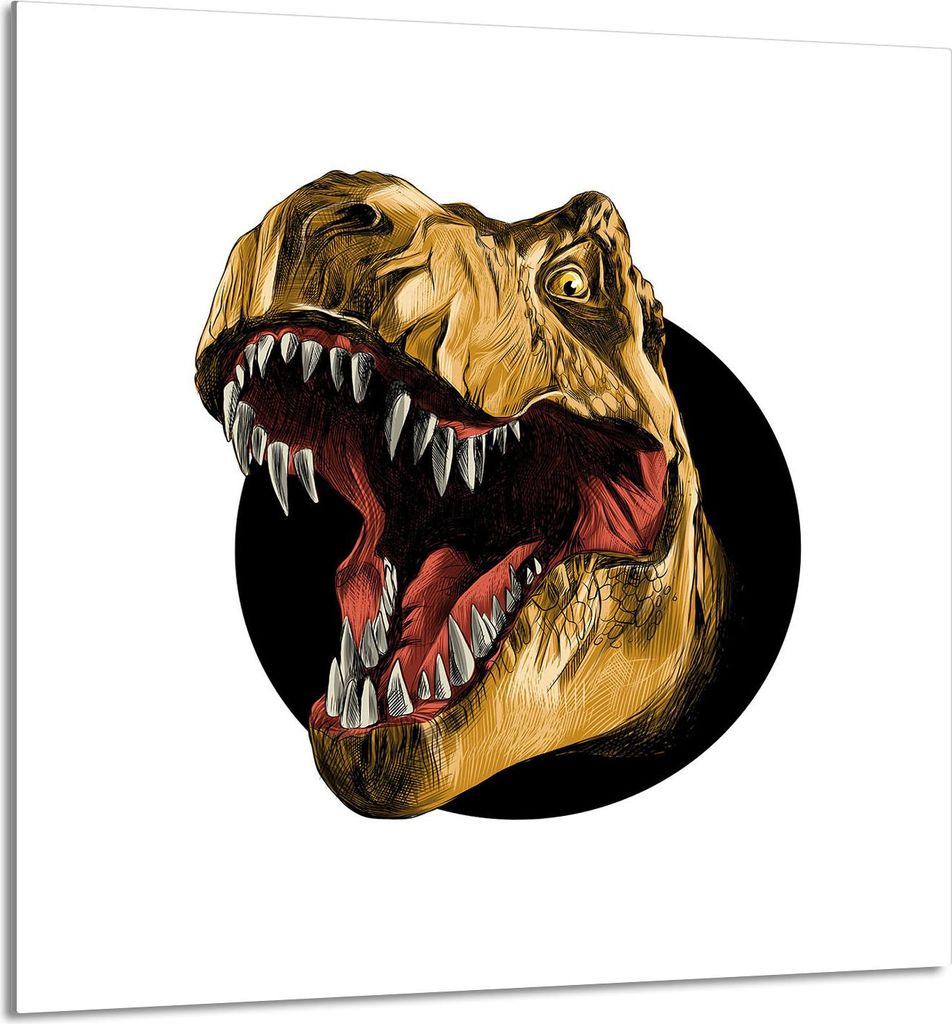 GLASPLATTE FÜR KÜCHE 60x65 Dinosaurier