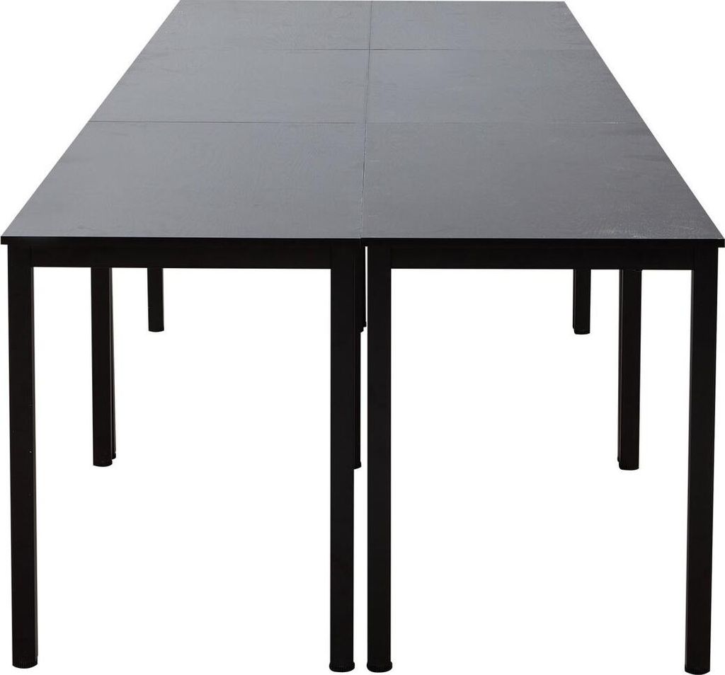 Konferenztisch, 6er-Set, 1400 mm Bürotisch für 16 Personen, flexibel kombinierbares Tischset, moderner rechteckiger Konferenztisch mit Metallbein...