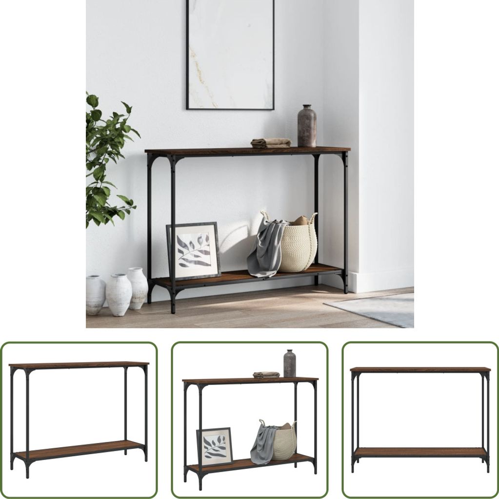 The Living Store Konsolentisch Braun Eichen-Optik 101x30,5x75 cm Holzwerkstoff