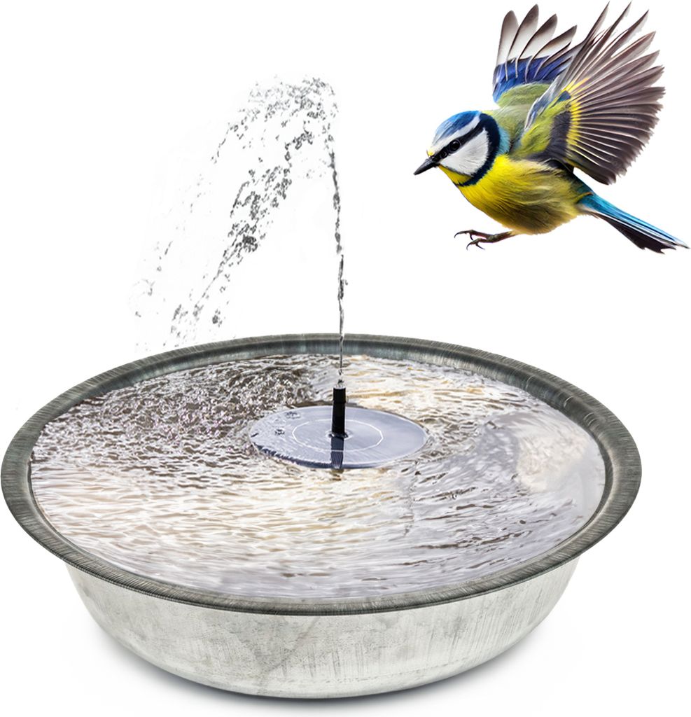 Solarbrunnen Set mit 40 cm Zink Schale Produktbild 