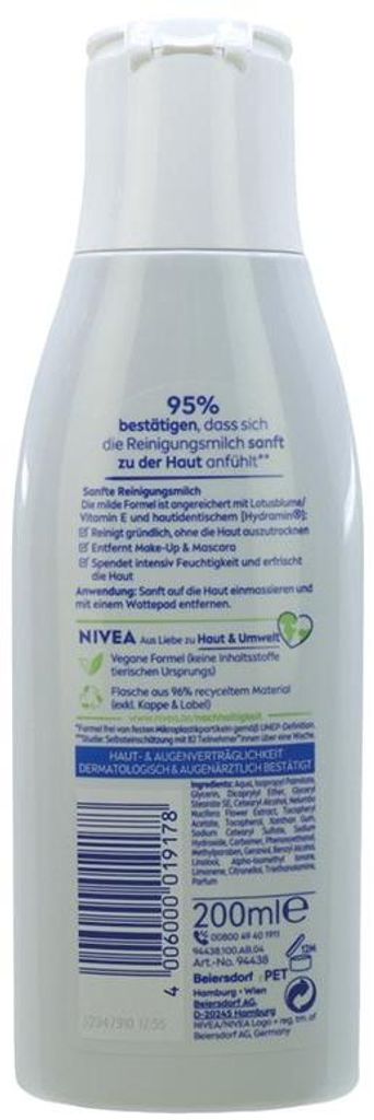 NIVEA Visage Gesicht Reinigungsmilch sanft 200ml Produktbild 