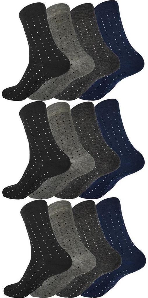 12 Paar Herren Socken in klassischer Form Freizeit Anzug Business, 12 Paar, Mix3/39-42