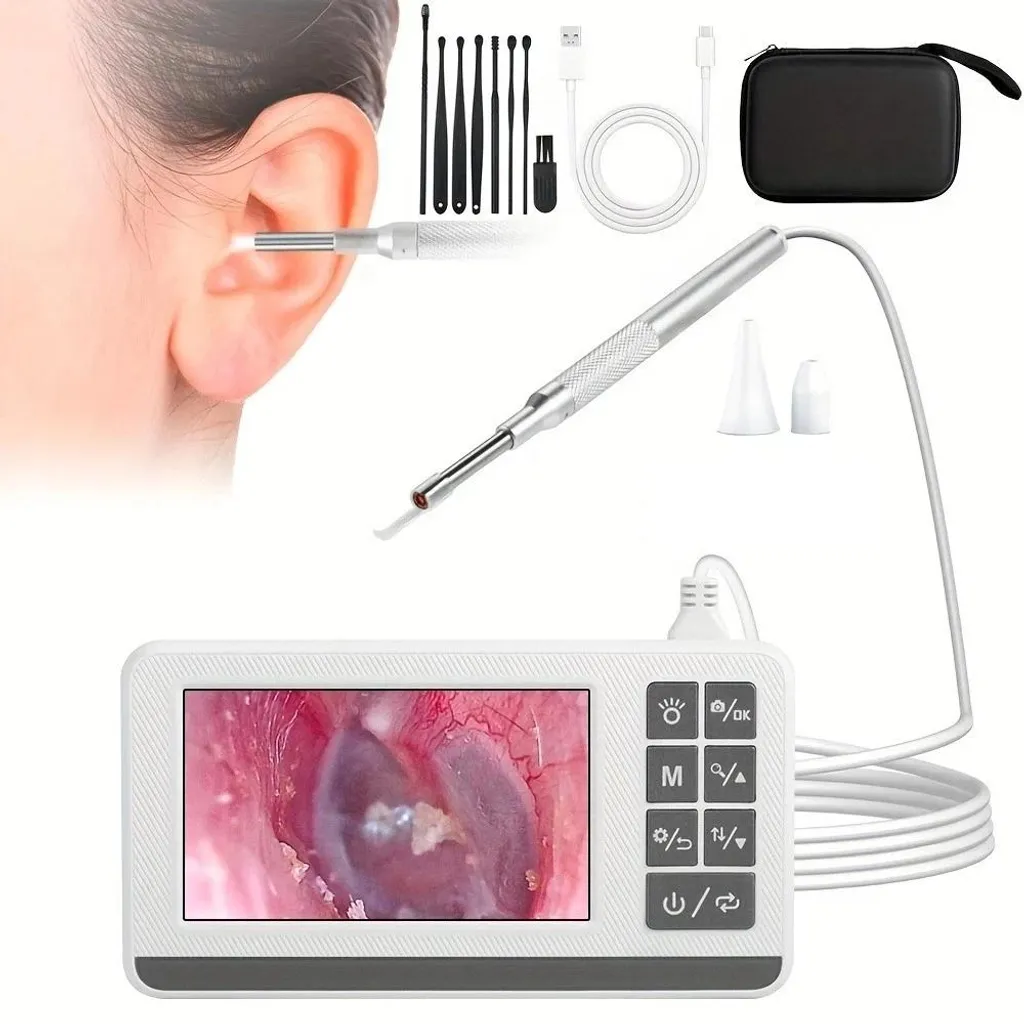 Nettoyeur d'oreille étanche avec otoscope 3,9 mm et batterie lithium