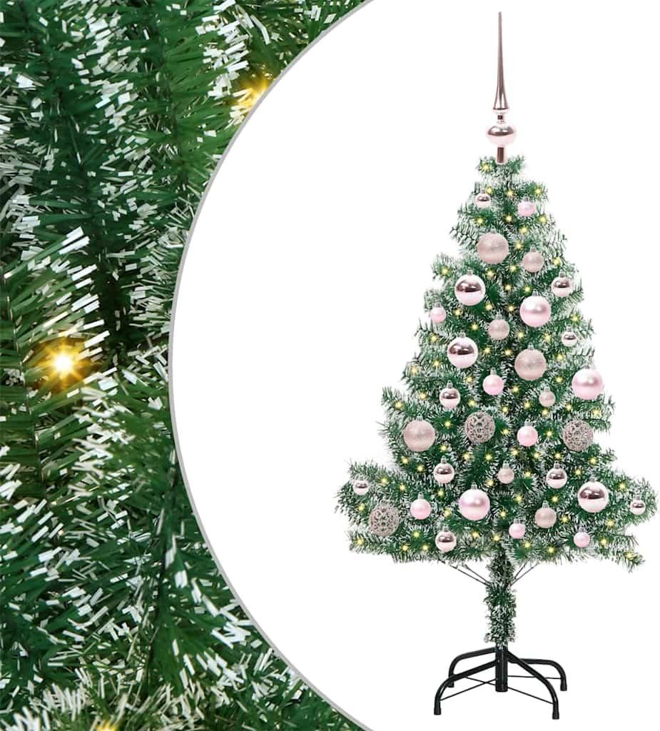 Künstlicher Weihnachtsbaum beschneit mit LED Licht 120 cm