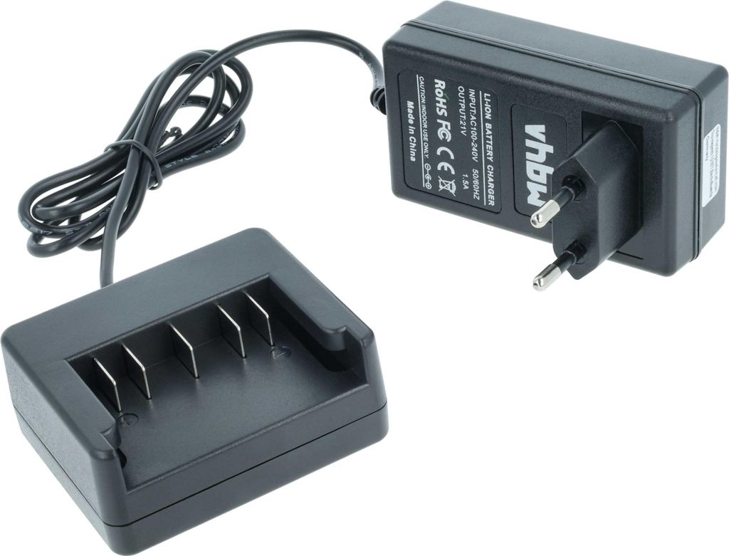 vhbw Ladegerät kompatibel mit Bosch GDS 18V-LI HT, GSA 18 V-LI, GGS 18 V-LI, GDS 18 V-LI, GDR 18 V-LI, GSB 18-2-LI Werkzeug Akkus, 21 V