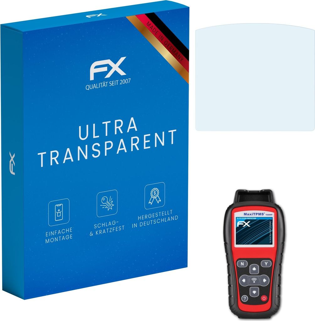 atFoliX FX-Clear 2x Schutzfolie kompatibel mit Autel MaxiTPMS TS508WF Displayschutzfolie