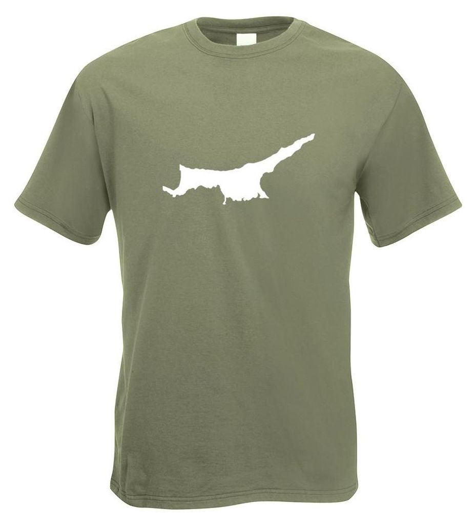 Kiwistar - T-Shirt - Olive - Nordzypern Umriss Kontur Herren Funshirt Bedruckt Design Sprüche Spruch Motive - mit Motiv Bedruckt - Funshirt Design...