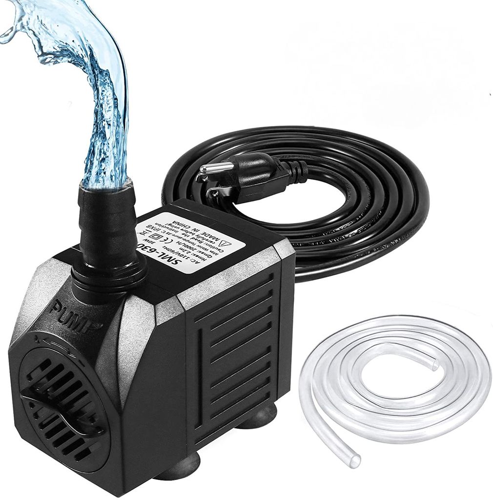 Springbrunnenpumpe,150 GPH (8 W 600 L / H) Tauchwasserpumpe,leise kleine Springbrunnenpumpe für den Außenbereich mit 3,3-Fuß-Rohr (Innendurchmes...