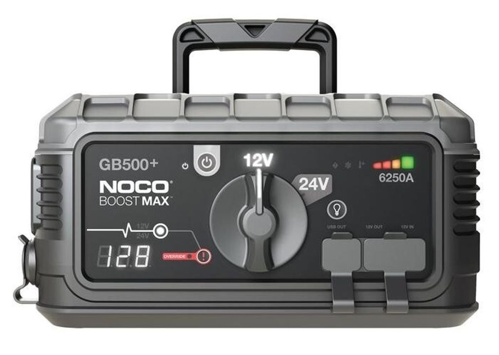 A portable car battery jump starter device.
