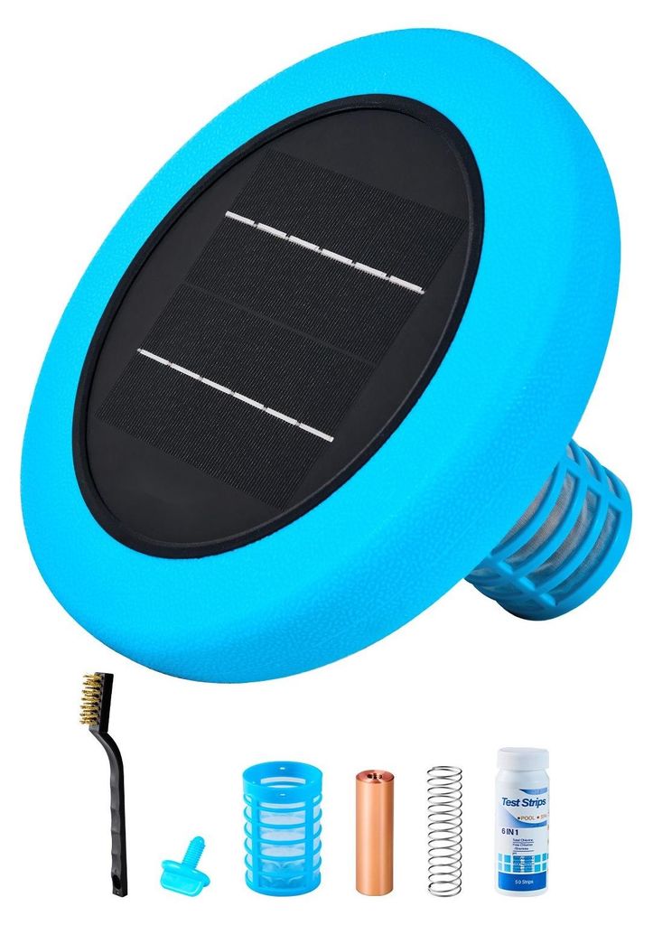 Pool-Ionisator - Solarbetrieben - Schwimmend - Für bis zu 170.343 L - Chlorfrei - Mit Kupferanode - Für Pools & Whirlpools