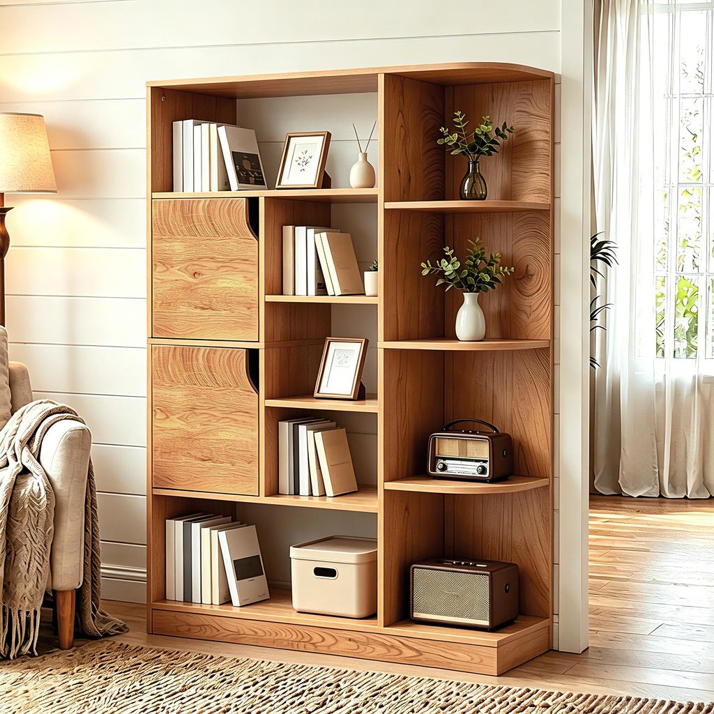 Bücherregal mit 9 Ebenen und 2 Türen, Aufbewahrungsregal Produktbild 