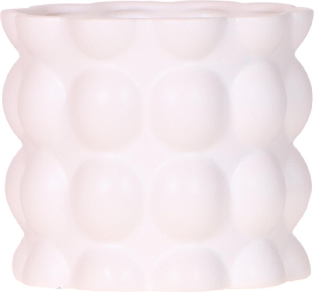 Blumentopf Baumwolle – Weiß – Ø12cm – Moderner Keramik Pflanztopf in matter Optik – Stilvoller Übertopf für Zimmerpflanzen, Sukkulenten...