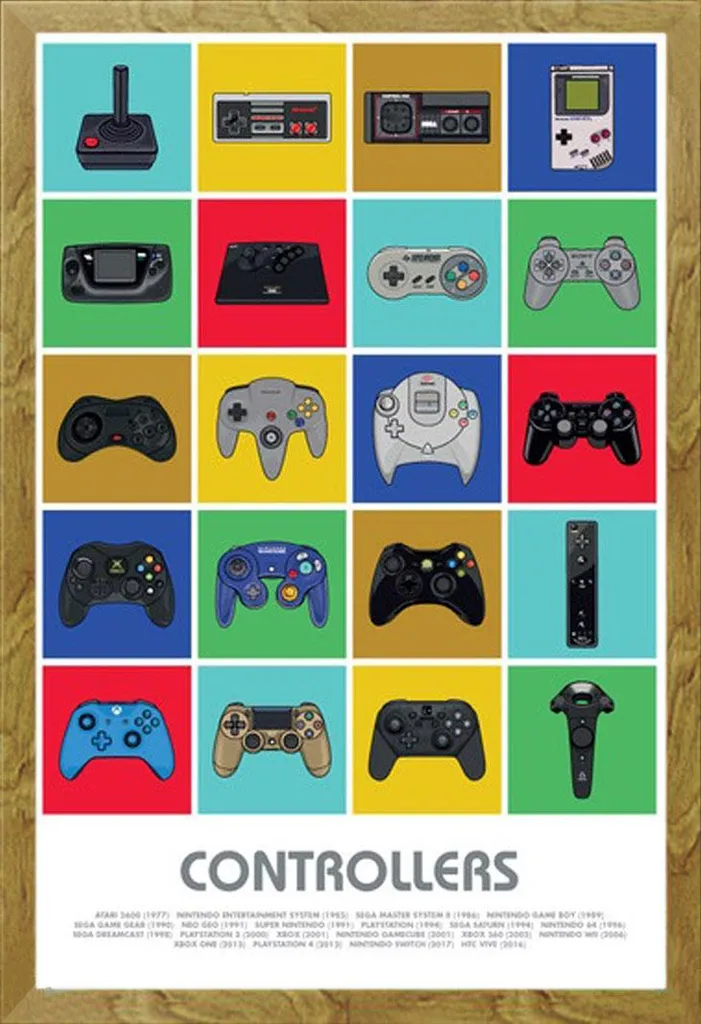 Cadre Photo Chêne avec Poster Gaming - Vitre Acrylique Shinsuke Maxi MDF