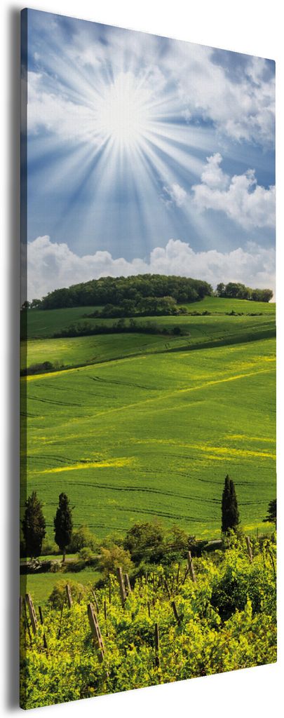 Wallario Premium Leinwandbild Strahlender Sonnenschein in Größe 30 x 75 cm