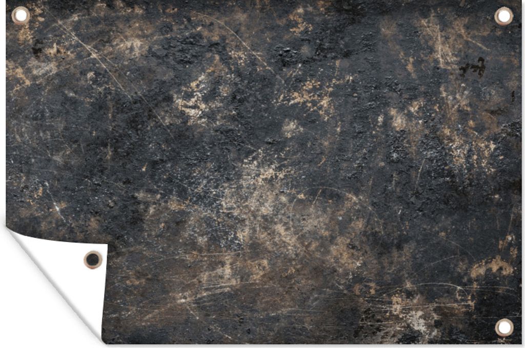 MuchoWow 60x40 cm Outdoor-Poster Gartendeko Sichtschutz Garten Poster für den Garten Metall - Rost - Grau