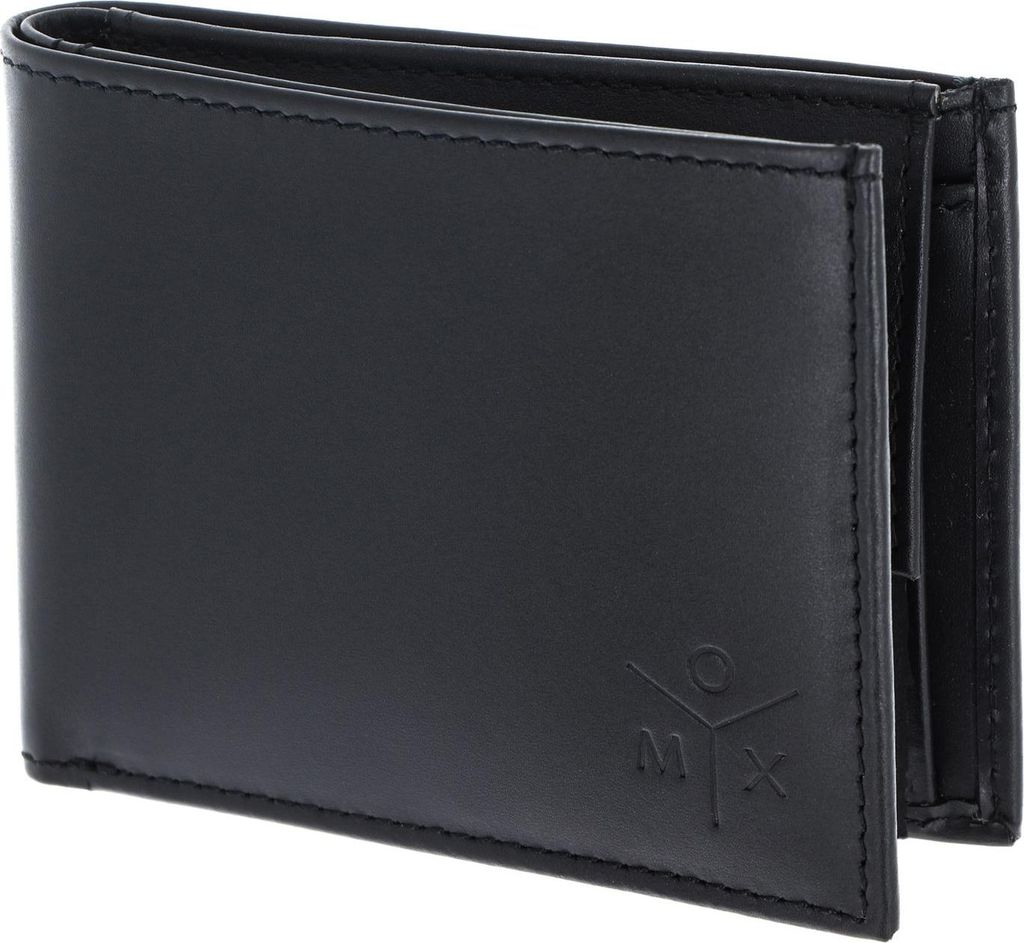 oxmox Leder Geldbörse Leather Pocketbörse Ox Embossed Black schwarz