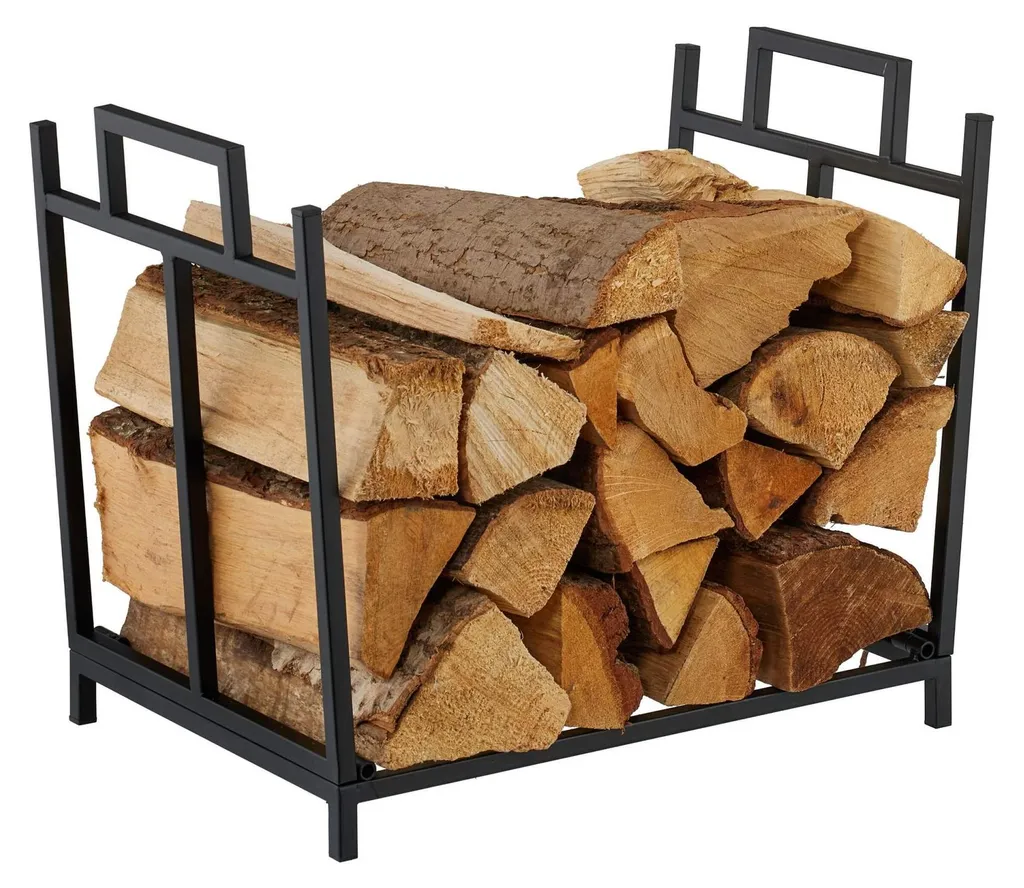 Rangement bois de chauffage pliable - Porte-bûches métal gain de place