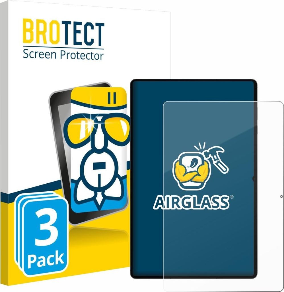 3x BROTECT Schutzglas für Samsung Galaxy Tab S11 Ultra (Hochformat) Schutzfolie Panzer Folie Glas Display Schutz klar