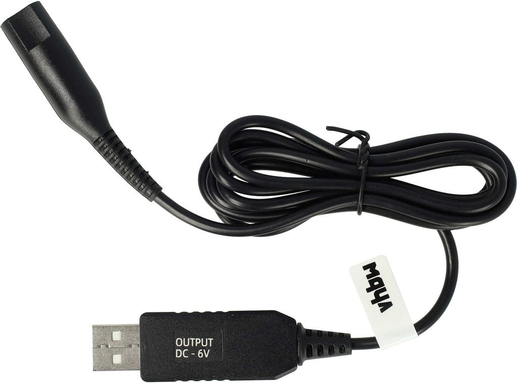 vhbw Ladekabel kompatibel mit Braun Series 5 Hair Clipper, 8385 C&R Rasierer - Netzkabel, 13,2 cm