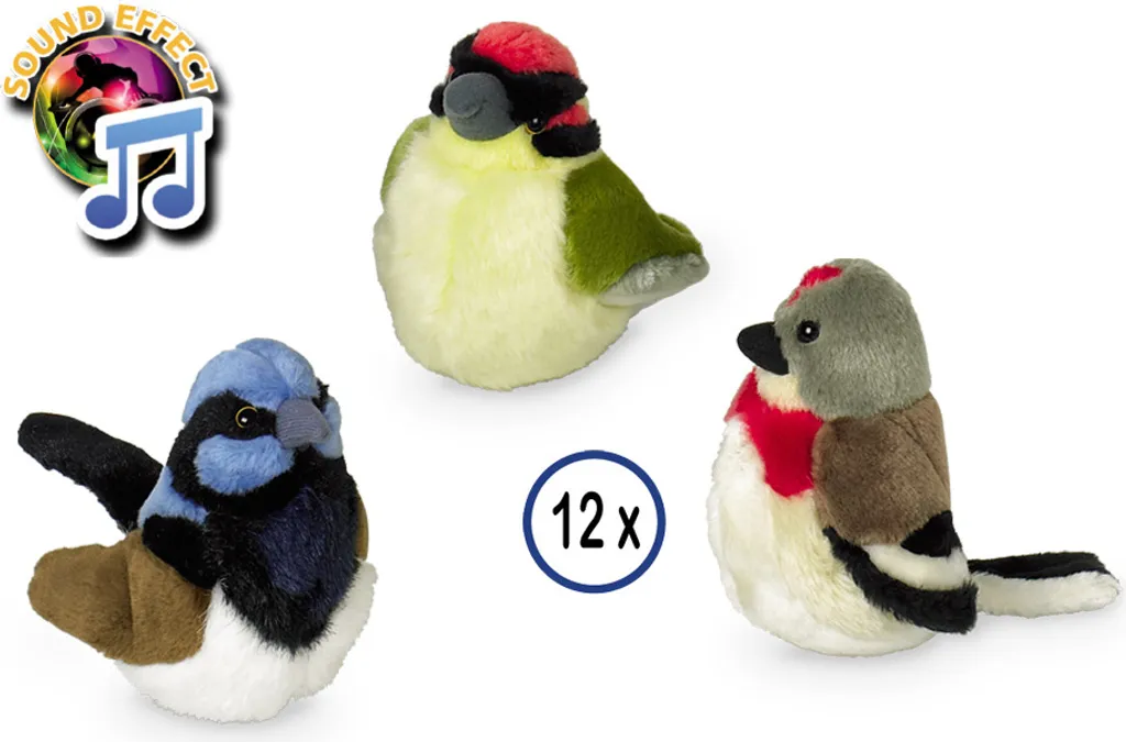 Nobby Peluche Uccello Interattivo 17cm con Chip Sonoro Naturale