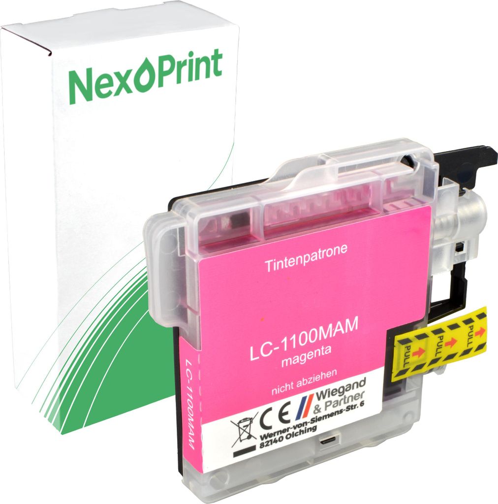 NexoPrint LC-1100M LC-980M Universal magenta Druckerpatronen kompatibel zu Brother MFC-5490 CN MFC-5890 CN MFC-5895 CW ca. 1300 Seiten