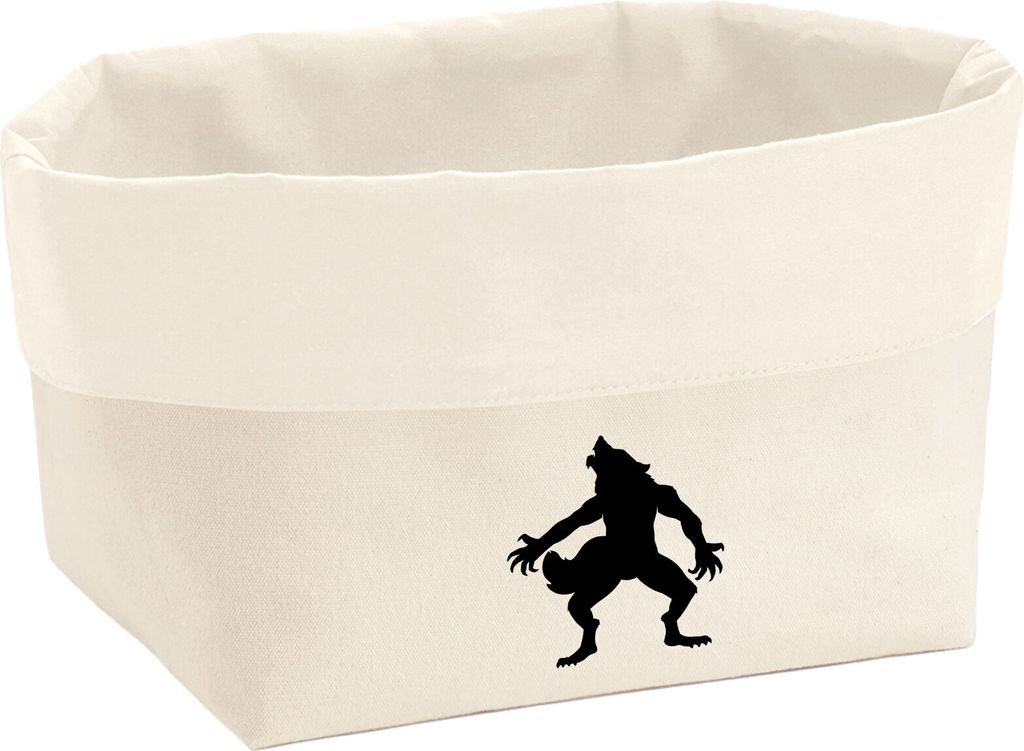 Huuraa Organizer Werwolf Silhouette 3 Liter Medium Canvas Baumwolle Utensilo Geschenkidee