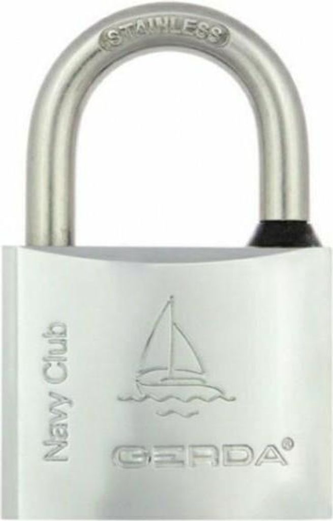 Gerda NAVY CLUB (KCNP) Vorhängeschloss mit 50 mm Bügel, Edelstahl, Blisterpackung