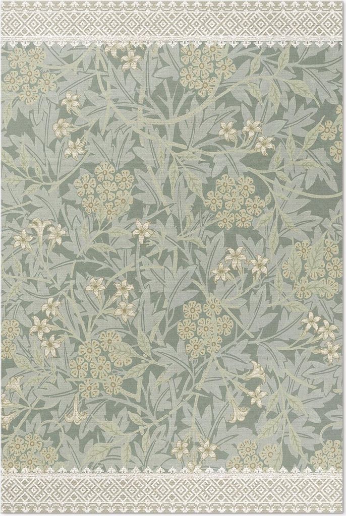 Jasmin Illustration von William Morris – Vinyl Fußmatte – 80x120 cm – Rutschfest, Pflegeleicht & Langlebig