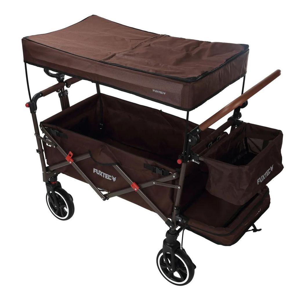 Wózek FUXTEC FX-CT850, brazowy, dach, hamulce, pelne opony, Zdjęcie produktu 