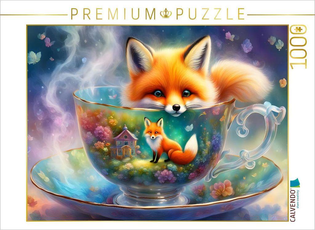 CALVENDO Puzzle Kuschliger Kaffeebesucher | 1000 Teile Produktbild 