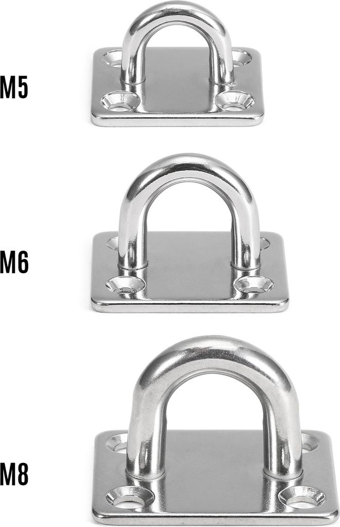 4 Stück Pad Eye Plates Marine Hardware Multifunktionale Wandhalterung Hakenschlaufen
