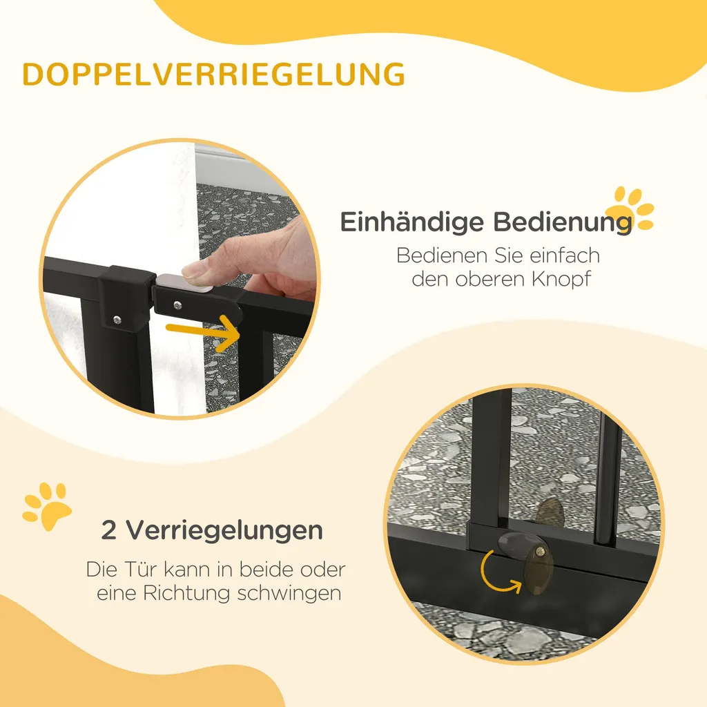 Barrière Chien à Double Verrouillage 145 cm avec Ouverture Bidirection - 4