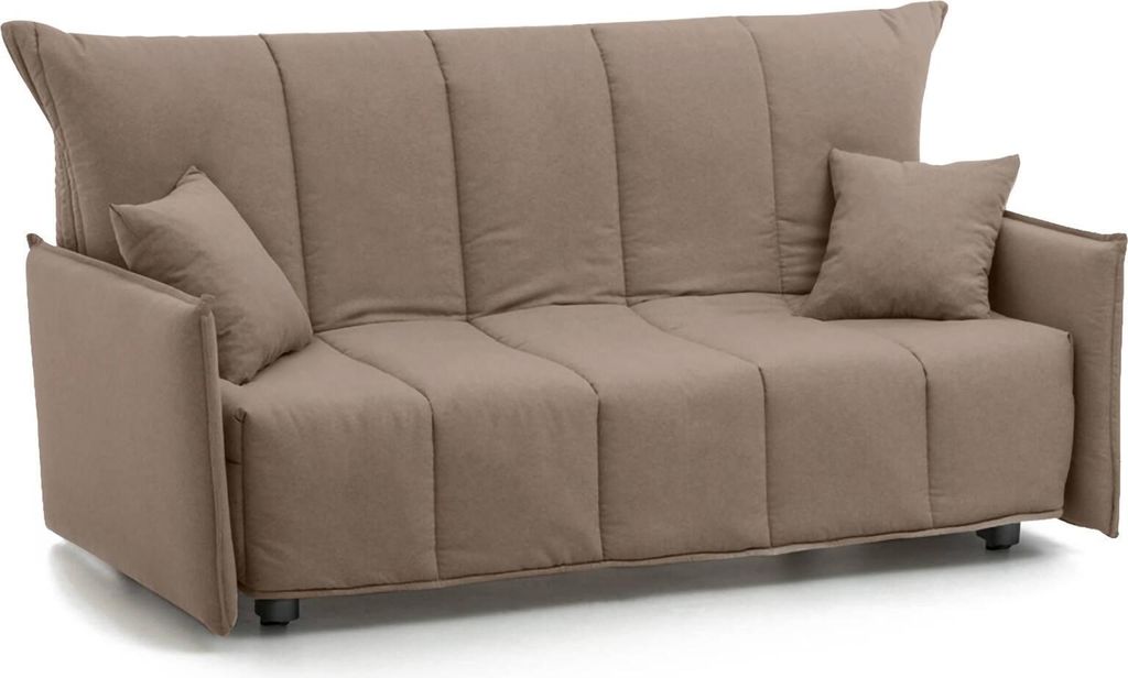 Schlafsofa Dabarc, 3-Sitzer-Sofa, 100% Italy, Wohnzimmersofa mit Trolley-Öffnung, aus gepolstertem Stoff, mit Standard-Armlehnen, Cm 190x90h85, Tu...