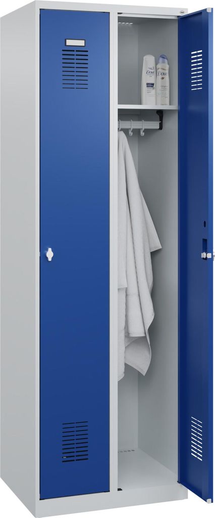 CP Spind Classic Plus enzianblau, lichtgrau 088055-20 S10000, 2 Schließfächer 60,0 x 50,0 x 185,0 cm