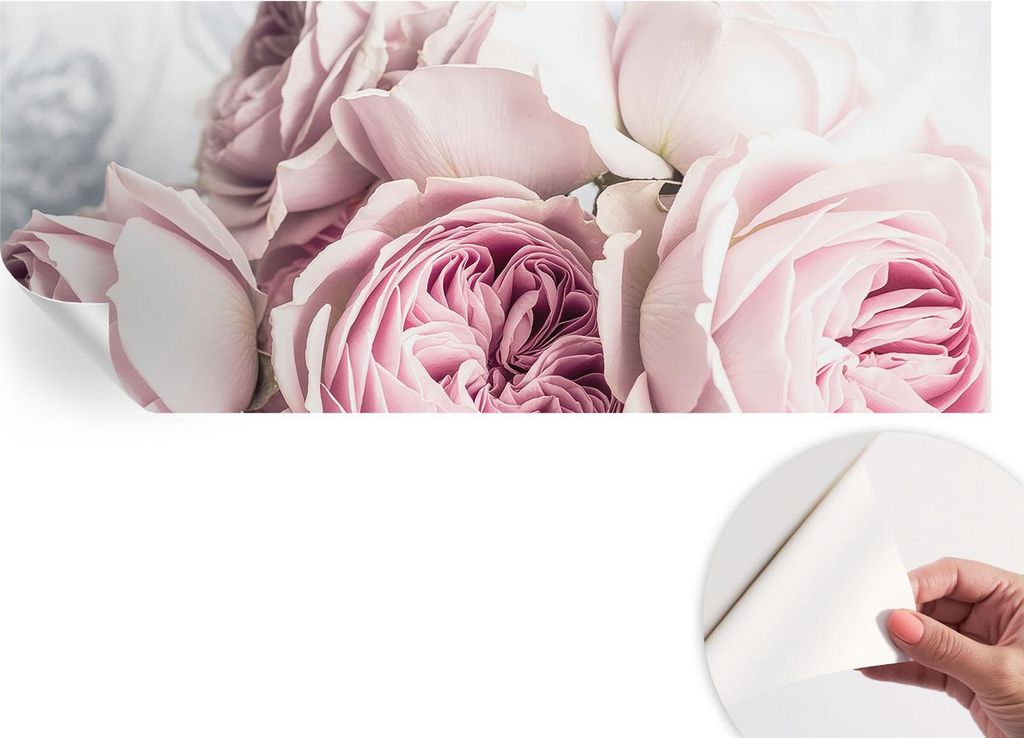 Selbstklebende Wandtapete - Dekorative Tapete für Wohnzimmer - Klebefolie für Wandbilder - Tapetenfolie für Wanddekoration - 208x146 cm - Rosa R...