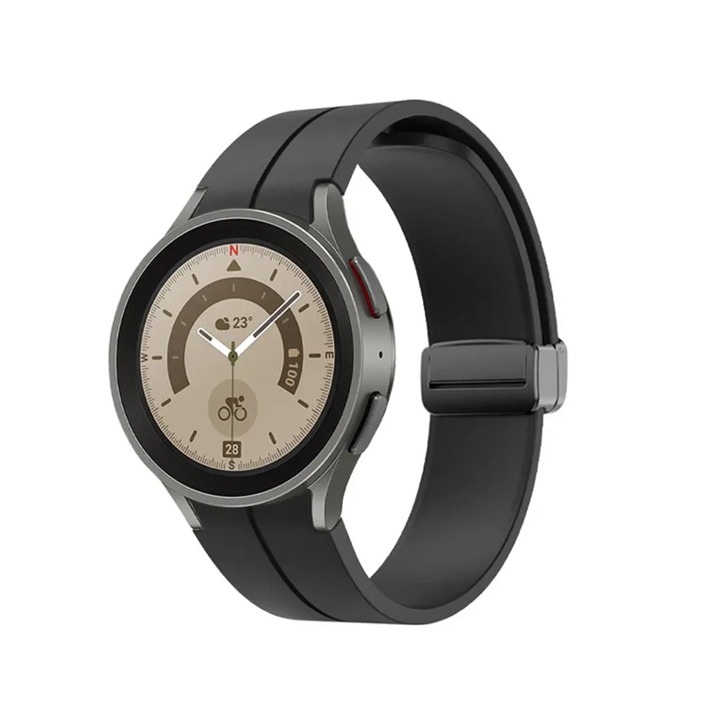 Cinturino SYSTEM-S 20mm Silicone Nero per Samsung Galaxy Watch 5 4