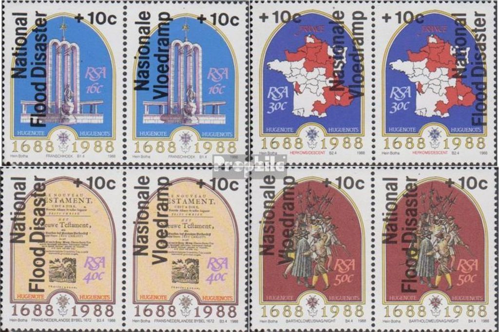 Briefmarken Südafrika 1988 Mi 731-738 Paare (kompl.Ausg.) gestempelt Flutkatastrophe in Natal