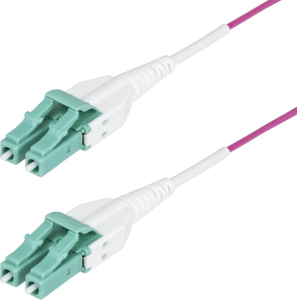Cordon Fibre OM4 30m LC-LC Haute Densité avec Gaine OFNR Riser Aqua